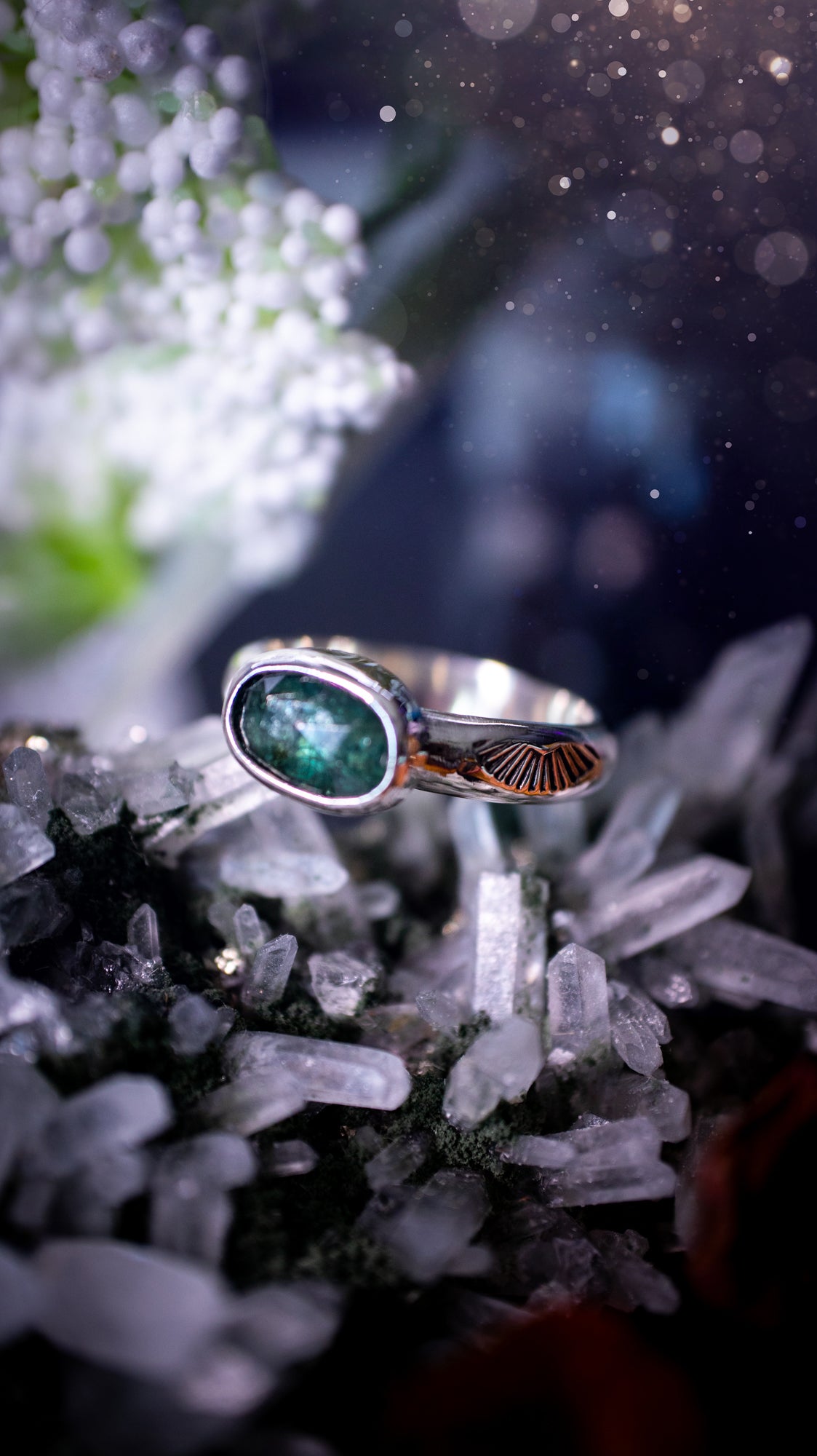 Made to Order - One of a kind, teal kyanite stacking ring