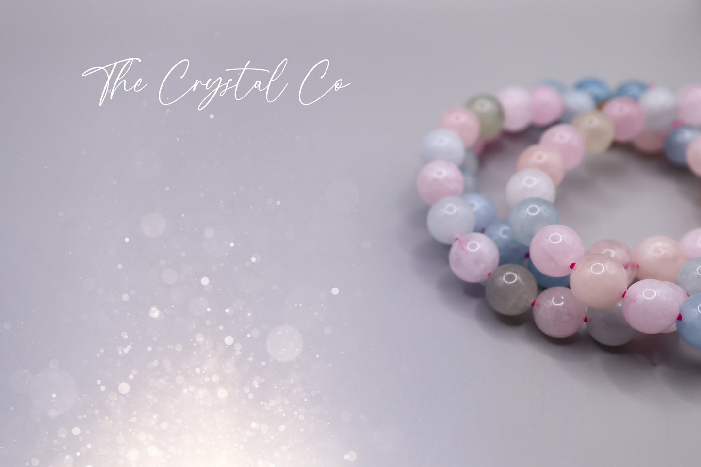 Beautiful Morganite Bracelet - Beryl Bracelet with Morganite, Aquamarine and Heliodor, Beaded Crystal Bracelet 8mm - 9mm beads on strong elastic beading string. These bracelets are full of beautiful colours that bring calmness and tranquillity. Ideal for crystal lovers and make ideal gifts for special occasions.