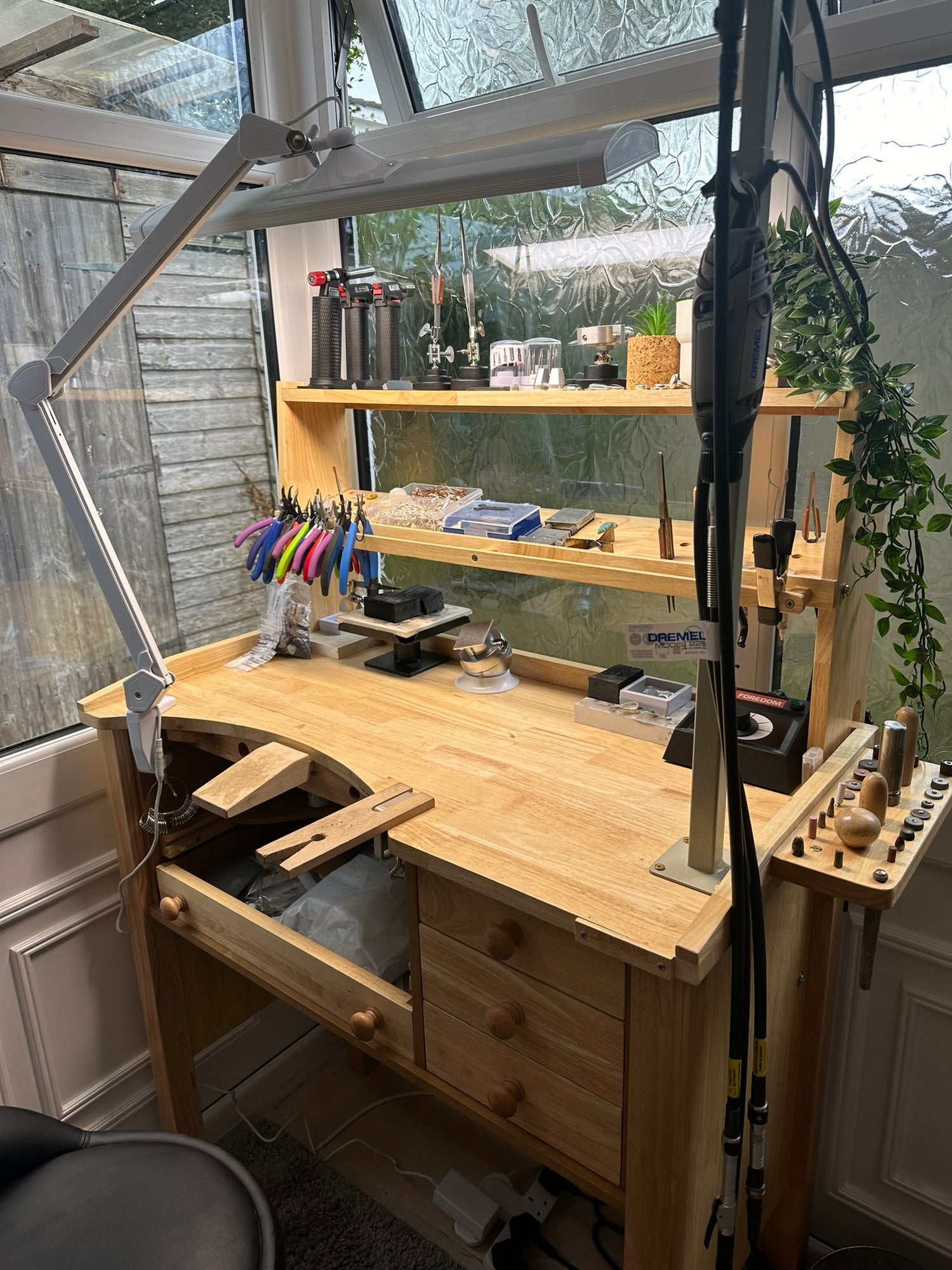 Jewellery making bench with my jewellery tools where I make all the magic happen, creating beautiful bespoke handmade pieces of Jewellery