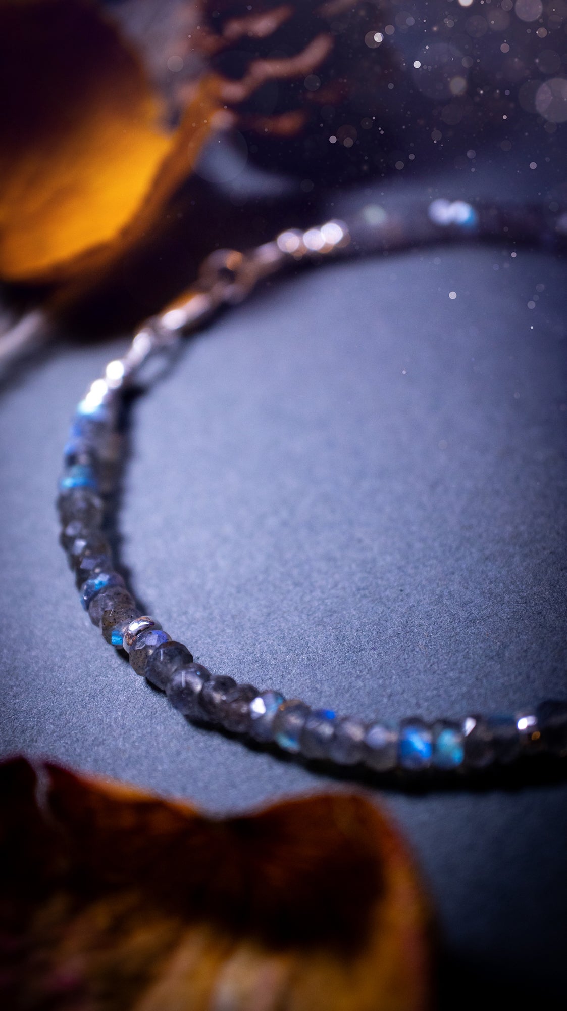 Handmade, made-to-order labradorite crystal bracelets featuring natural, flashy stones with vibrant iridescent colours. Each bracelet is crafted with high-quality labradorite beads, showcasing a unique play of blue, green, and gold hues, adding an elegant and mystical touch. Ideal crystal lover gifts.