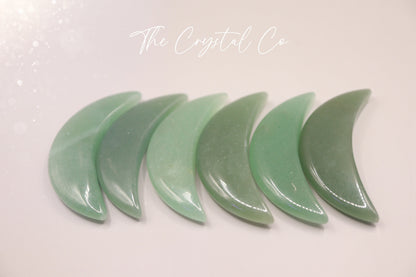 Beautiful real natural crystal, Green Aventurine Mini Moon. Approximate height 5cm, width 1.7 cm, depth 0.8 cm. Average weight 14 grams. You will receive one green aventurine moon chosen at random Suitable for meditation, special occasions and gifts. Ideal as pocket crystals and little gifts for crystal lovers.