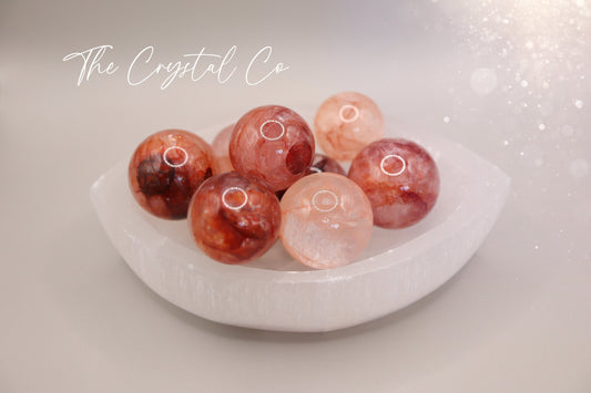 Fire Quartz / Hematoid Mini Sphere Medium Size, Ideal Pocket Crystal for Stability and Concentration