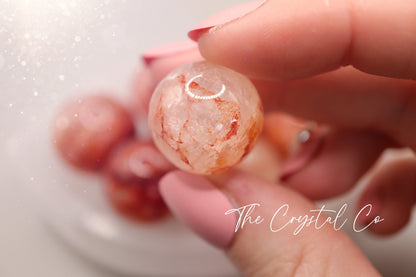 Fire Quartz / Hematoid Mini Sphere Medium Size, Ideal Pocket Crystal for Stability and Concentration