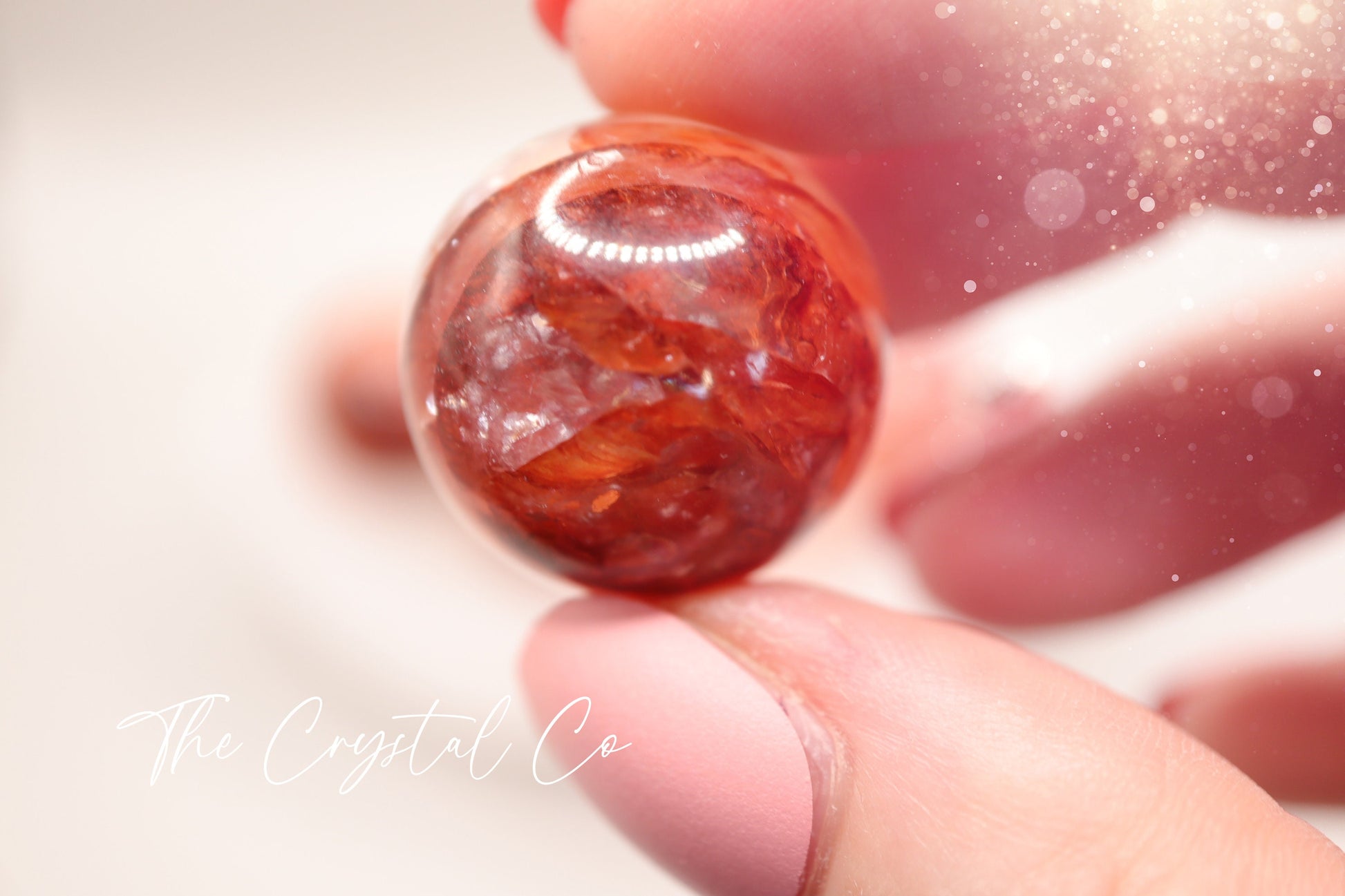 Fire Quartz / Hematoid Mini Sphere Medium Size, Ideal Pocket Crystal for Stability and Concentration