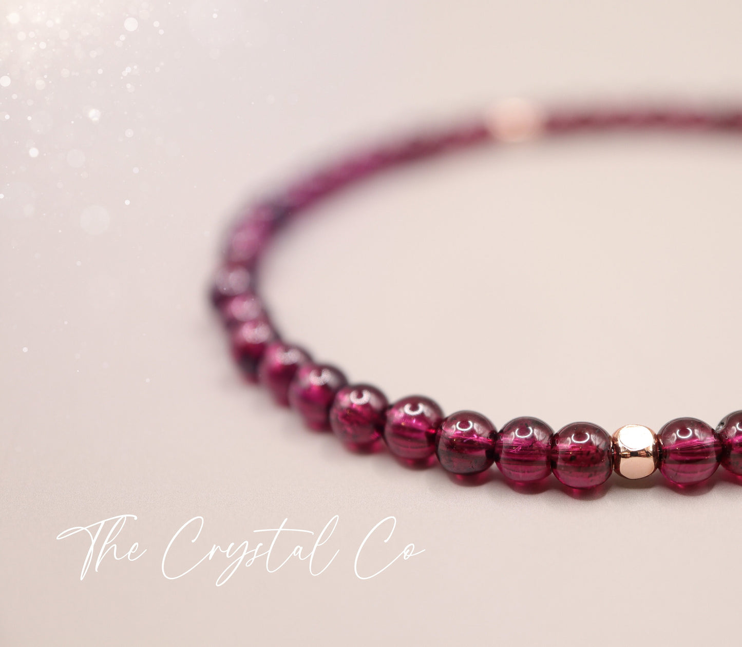 Dainty Garnet Bracelet, Beautiful Garnet Crystal beads, Rose Gold Plated Findings, Adjustable with extension chain, Passion and Love