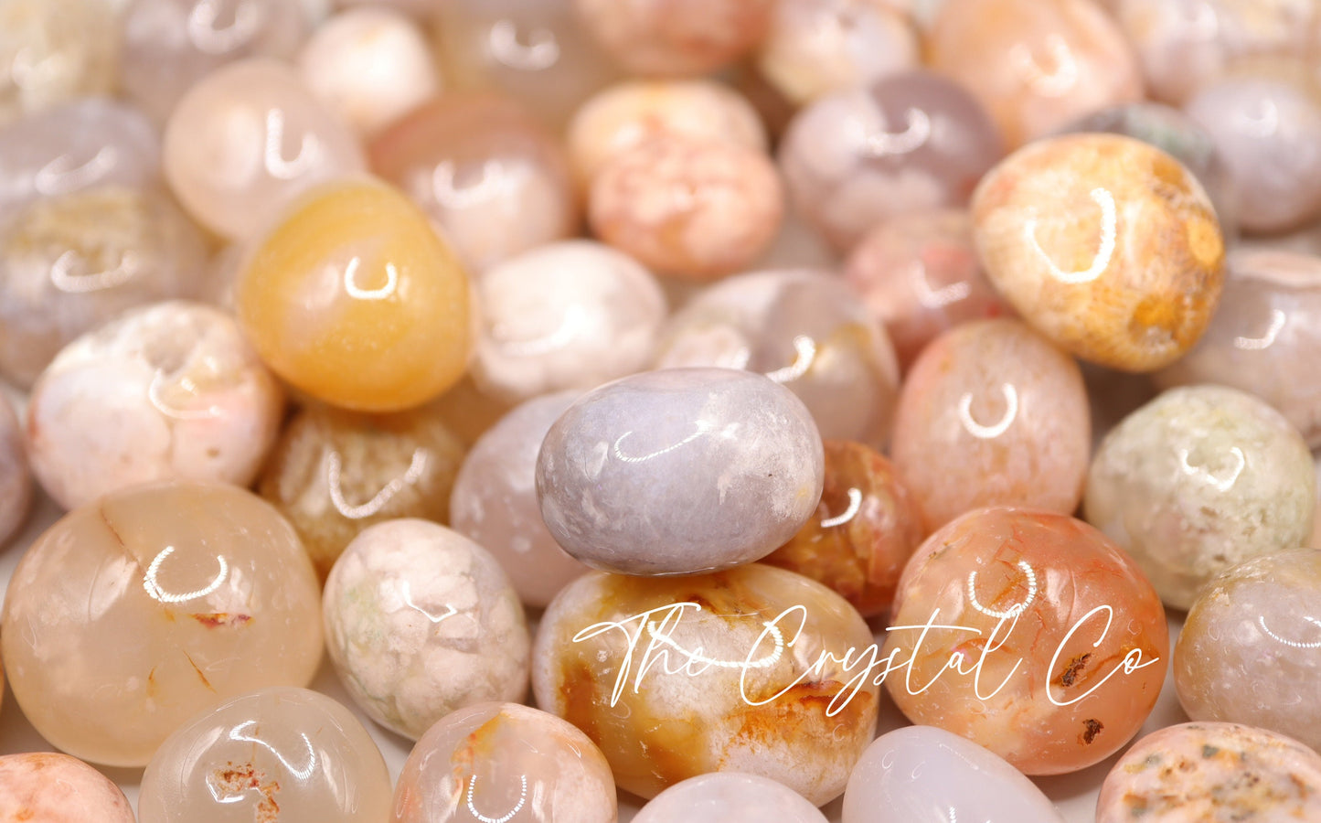 Beautiful, Small, Flower Agate tumbles - Ideal Pocket Crystal and gift - for Self-Growth and Manifestation