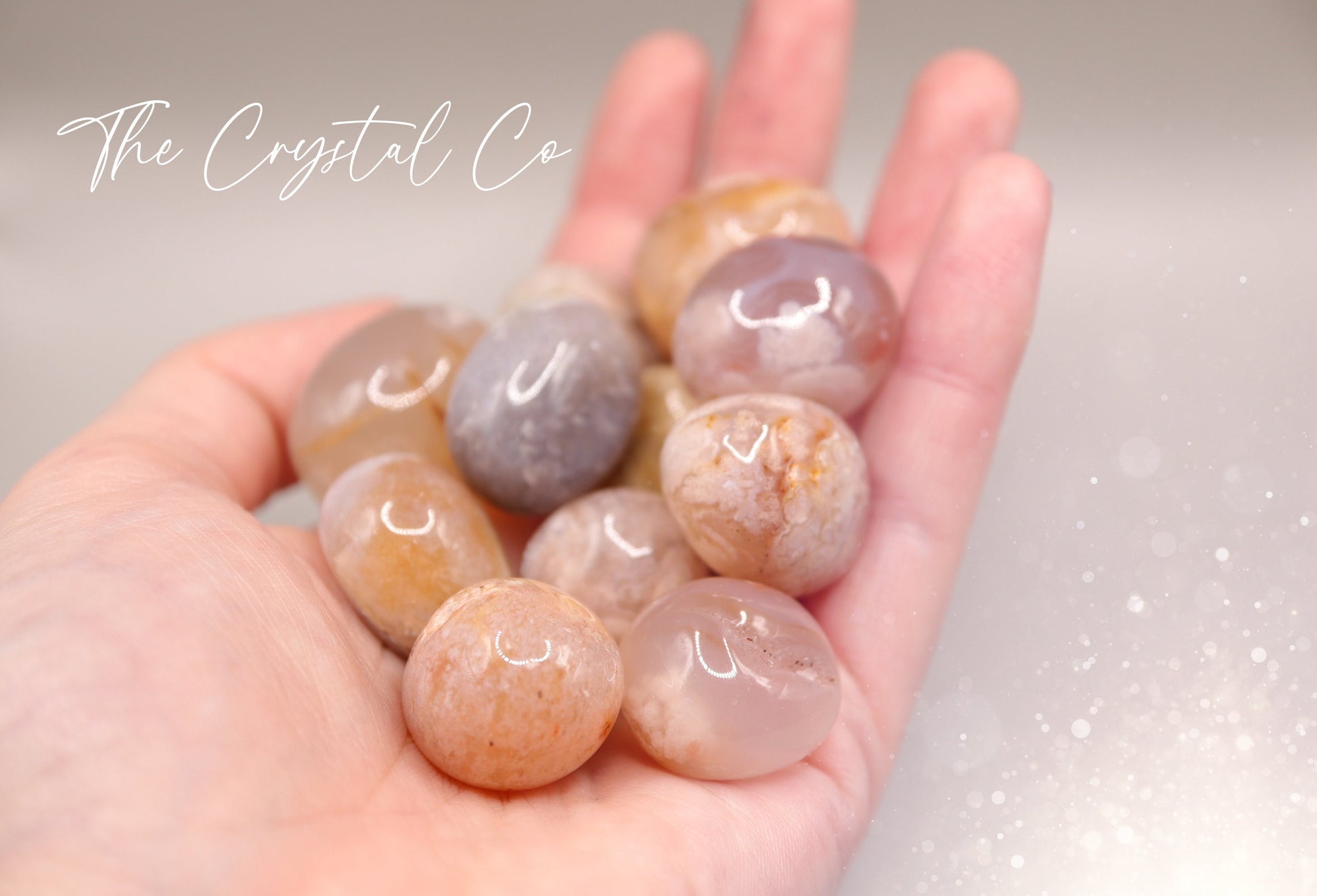 Beautiful, Small, Flower Agate tumbles - Ideal Pocket Crystal and gift - for Self-Growth and Manifestation