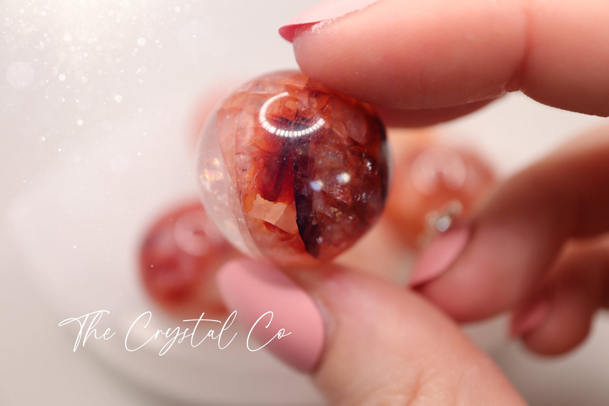 Fire Quartz / Hematoid Mini Sphere Medium Size, Ideal Pocket Crystal for Stability and Concentration