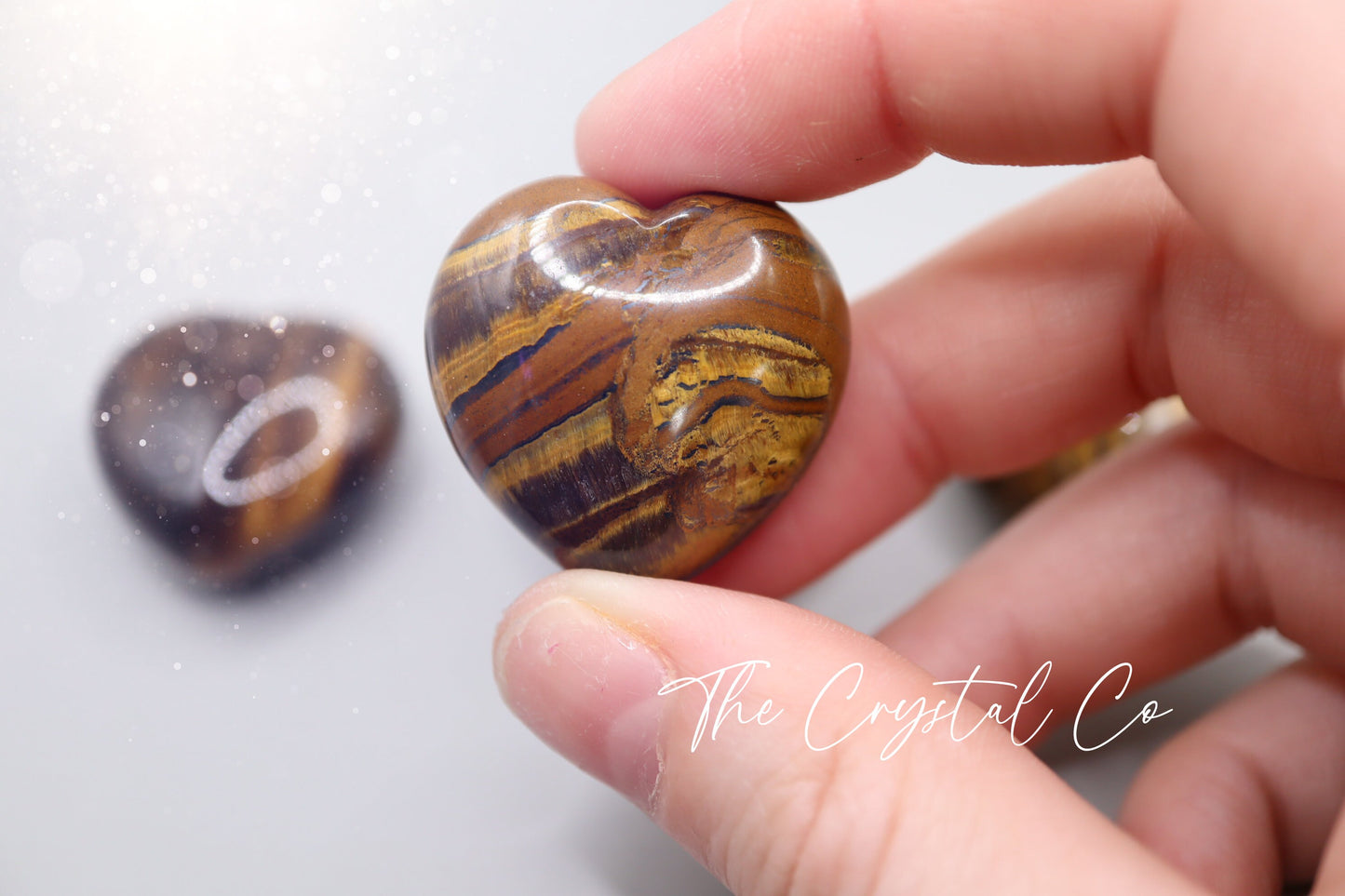 Beautiful Tigers Eye Puffy mini hearts, Crystal Carving for willpower & confidence