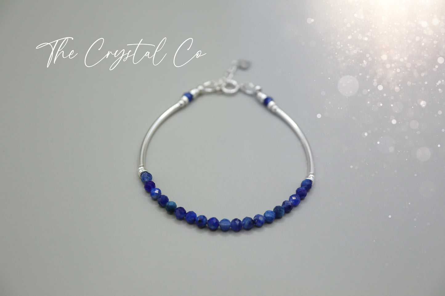 Dainty Beautiful handmade kyanite bracelet with 925 sterling silver tubing, beads and findings for alignment & psychic ability