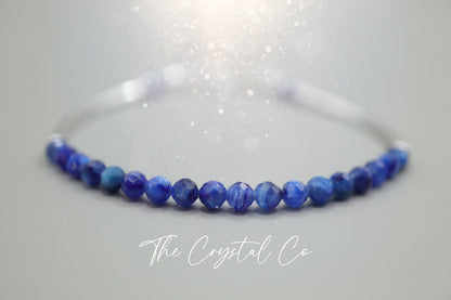 Dainty Beautiful handmade kyanite bracelet with 925 sterling silver tubing, beads and findings for alignment & psychic ability