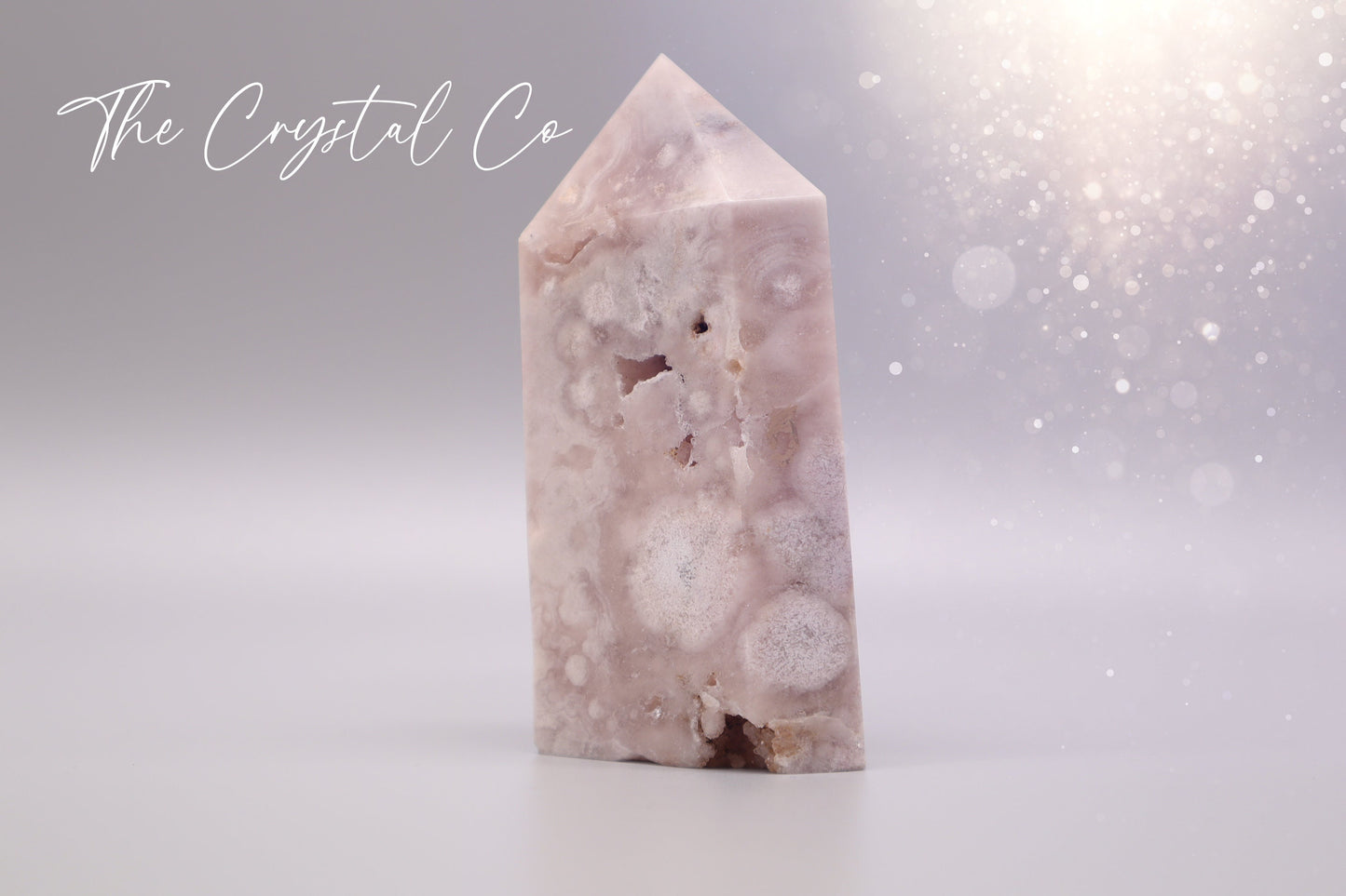 Pink Amethyst and Flower Agate Druzy Large Crystal Tower, Beautiful Crystal Tower