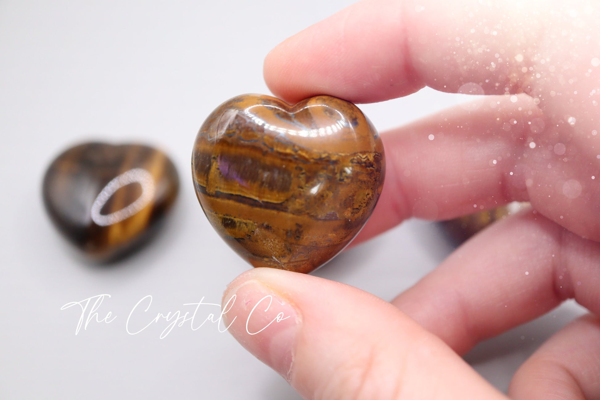 Beautiful Tigers Eye Puffy mini hearts, Crystal Carving for willpower & confidence