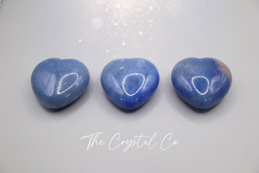 Beautiful, Natural Blue Aventurine Puffy mini hearts, Crystal Carving for discipline & hormonal balance