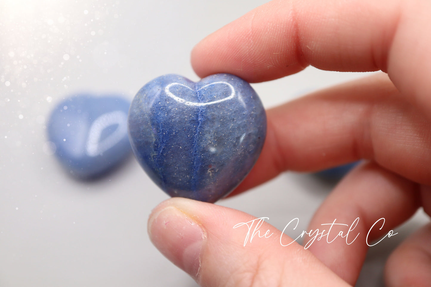 Beautiful, Natural Blue Aventurine Puffy mini hearts, Crystal Carving for discipline & hormonal balance