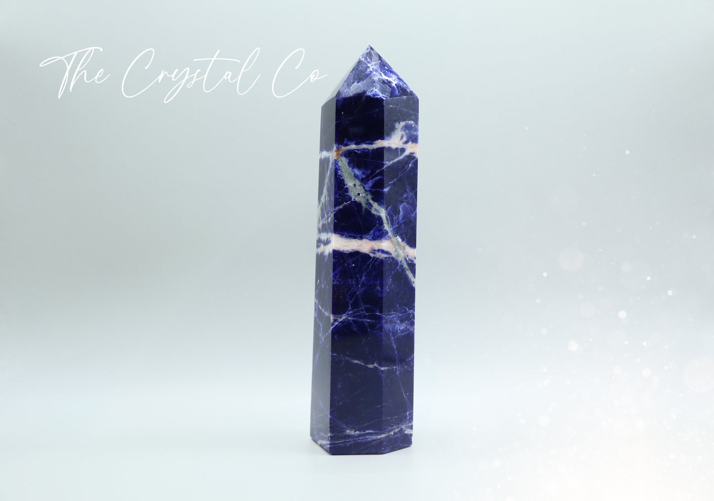 Extra Large Sodalite Crystal Tower / Point - Beautiful Patterns - 523 grams - For balance & creativity