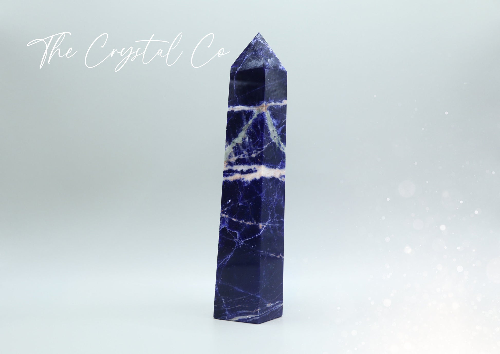 Extra Large Sodalite Crystal Tower / Point - Beautiful Patterns - 523 grams - For balance & creativity