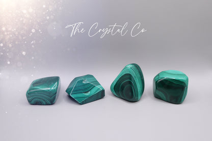 Gorgeous Natural Small and Medium sized Malachite Tumbles - Ideal Pocket Crystals and gifts - For Visualisation and Insight