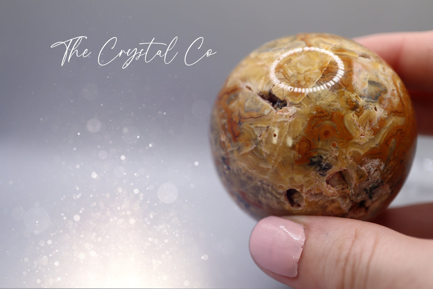 Beautiful, Natural Crazy Lace Agate Large Sphere - Crystal Carving For optimism & calmness