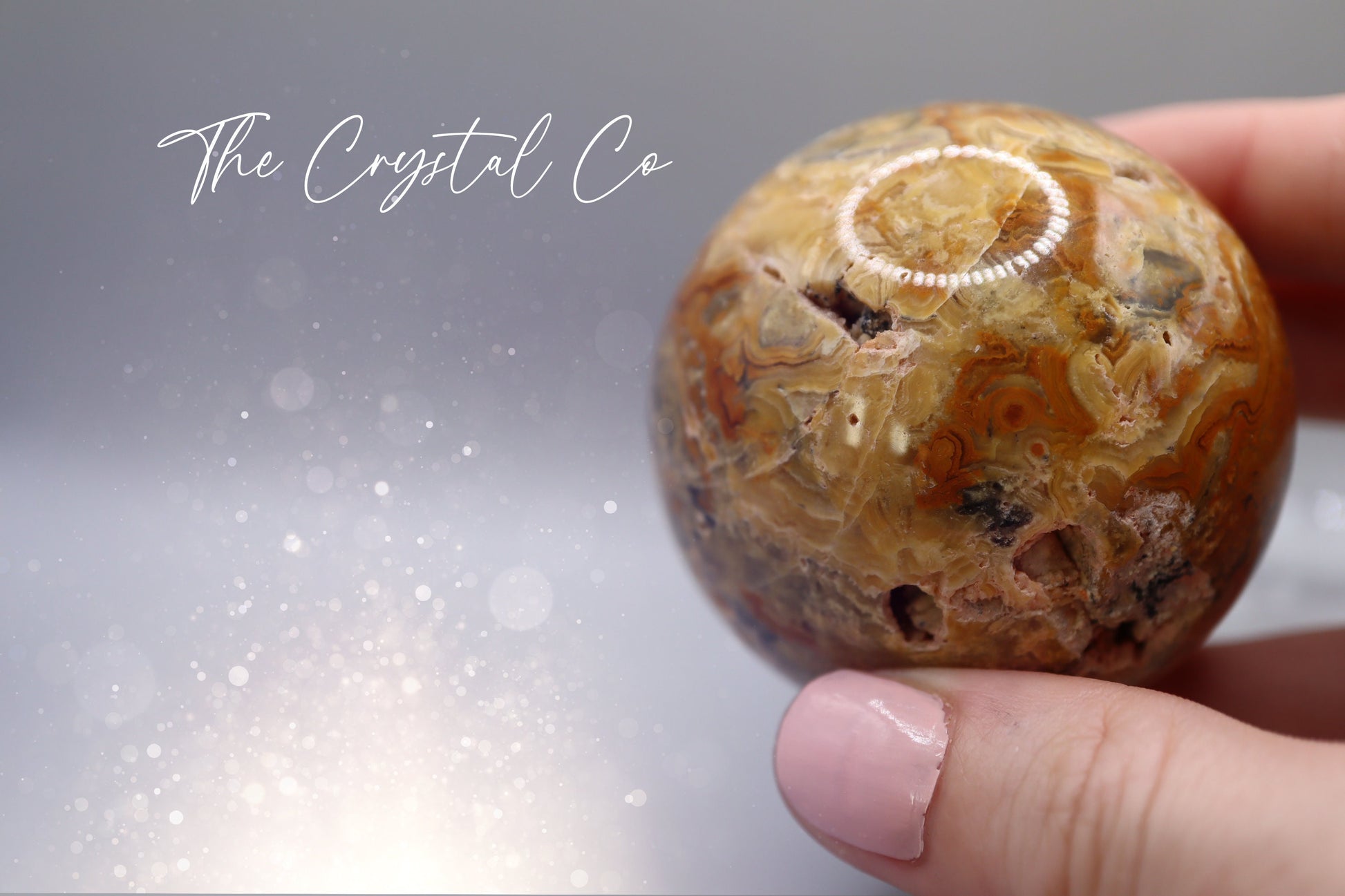 Beautiful, Natural Crazy Lace Agate Large Sphere - Crystal Carving For optimism & calmness