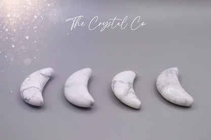 Beautiful, Mini Howlite Moons! Very pretty, Ideal pocket crystal - For sleep & inner peace