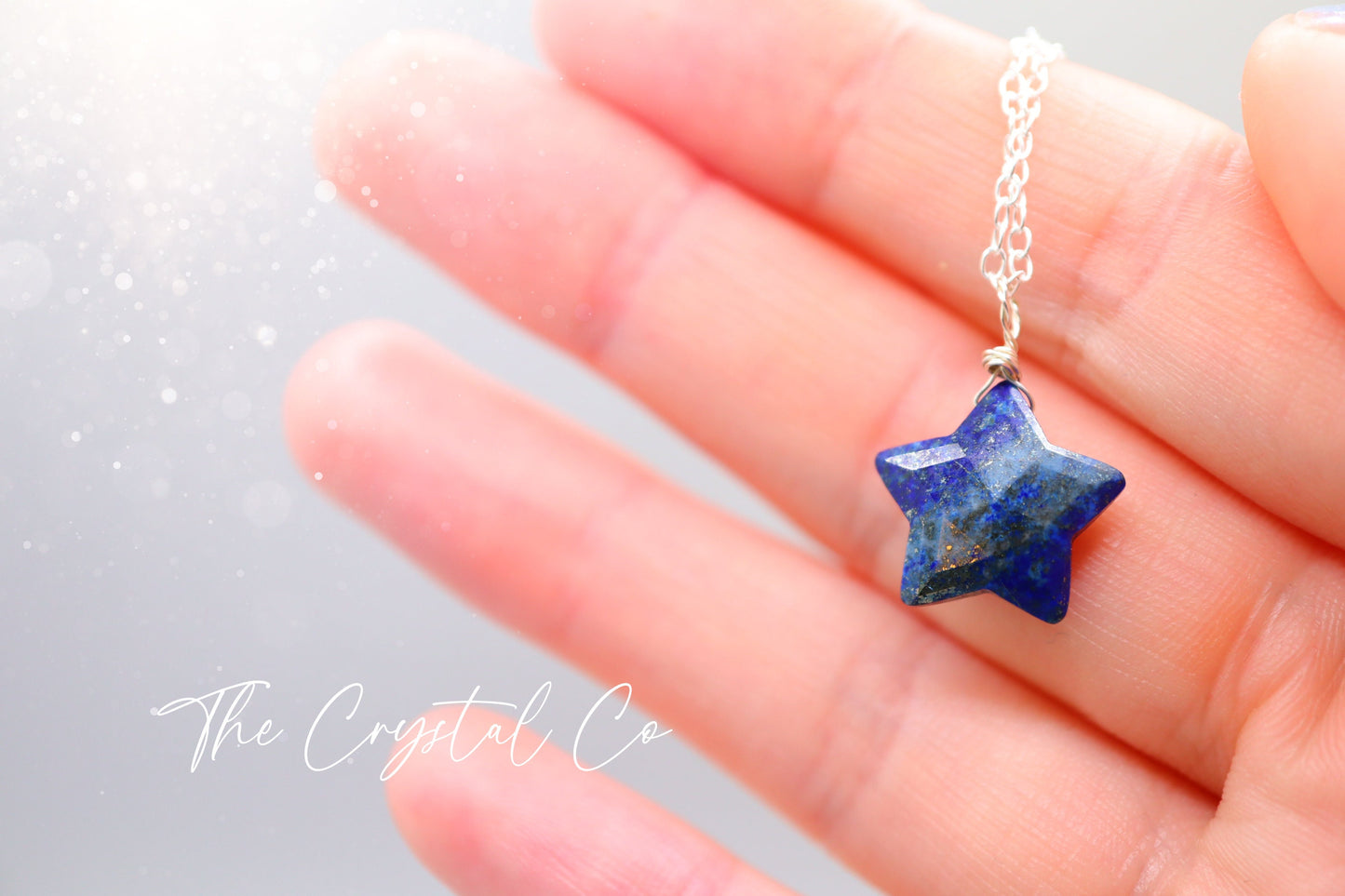 Dainty and Minimal, Natural Lapis Lazuli Star Pendant on a 925 sterling silver chain - For leadership & expression