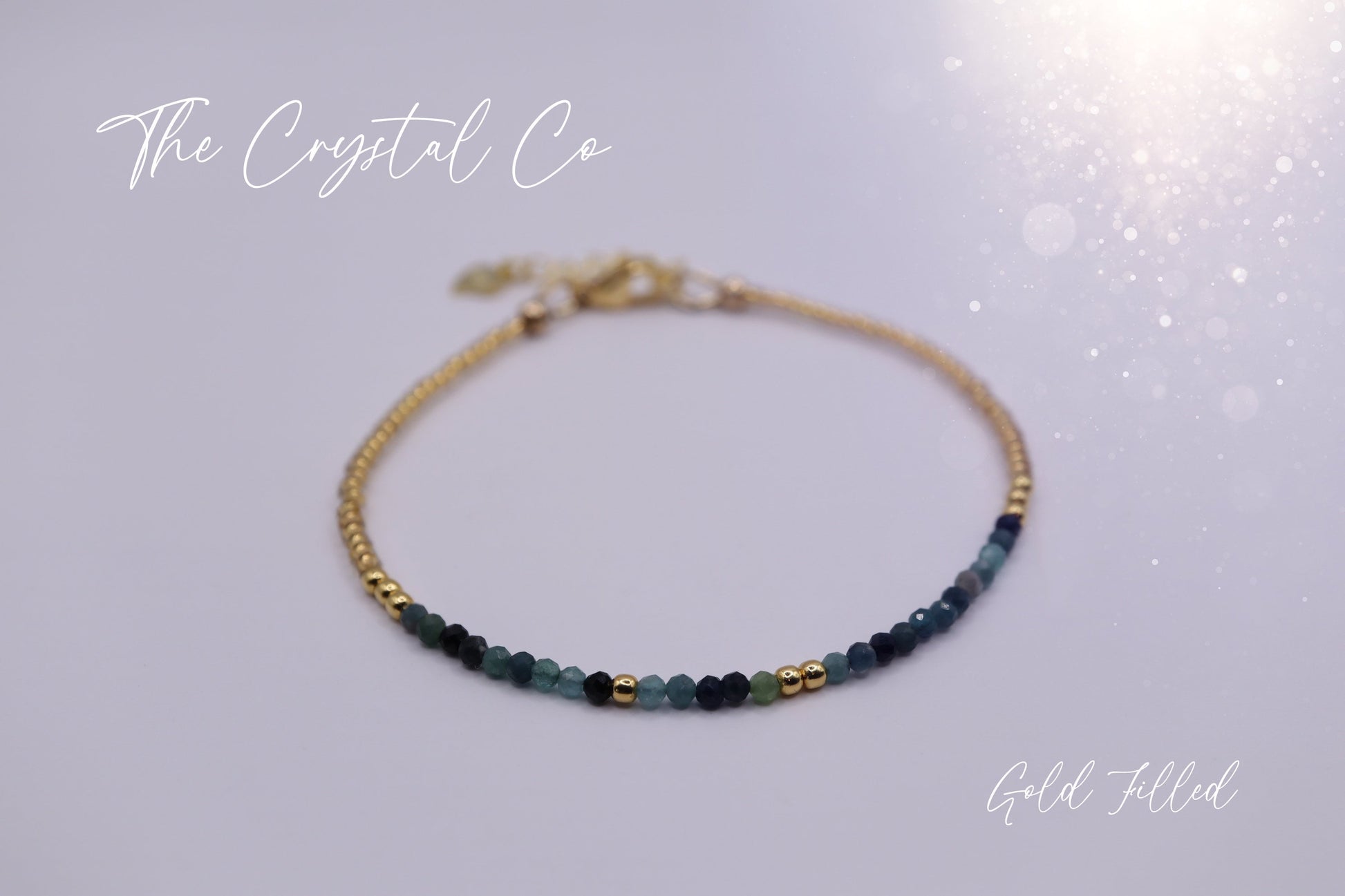 Dainty, Beautiful and handmade Natural Crystal Blue Tourmaline Stacking Bracelet - for tranquillity - October Birth Stone