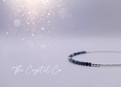 Dainty, Beautiful and handmade Natural Crystal Blue Tourmaline Stacking Bracelet - for tranquillity - October Birth Stone