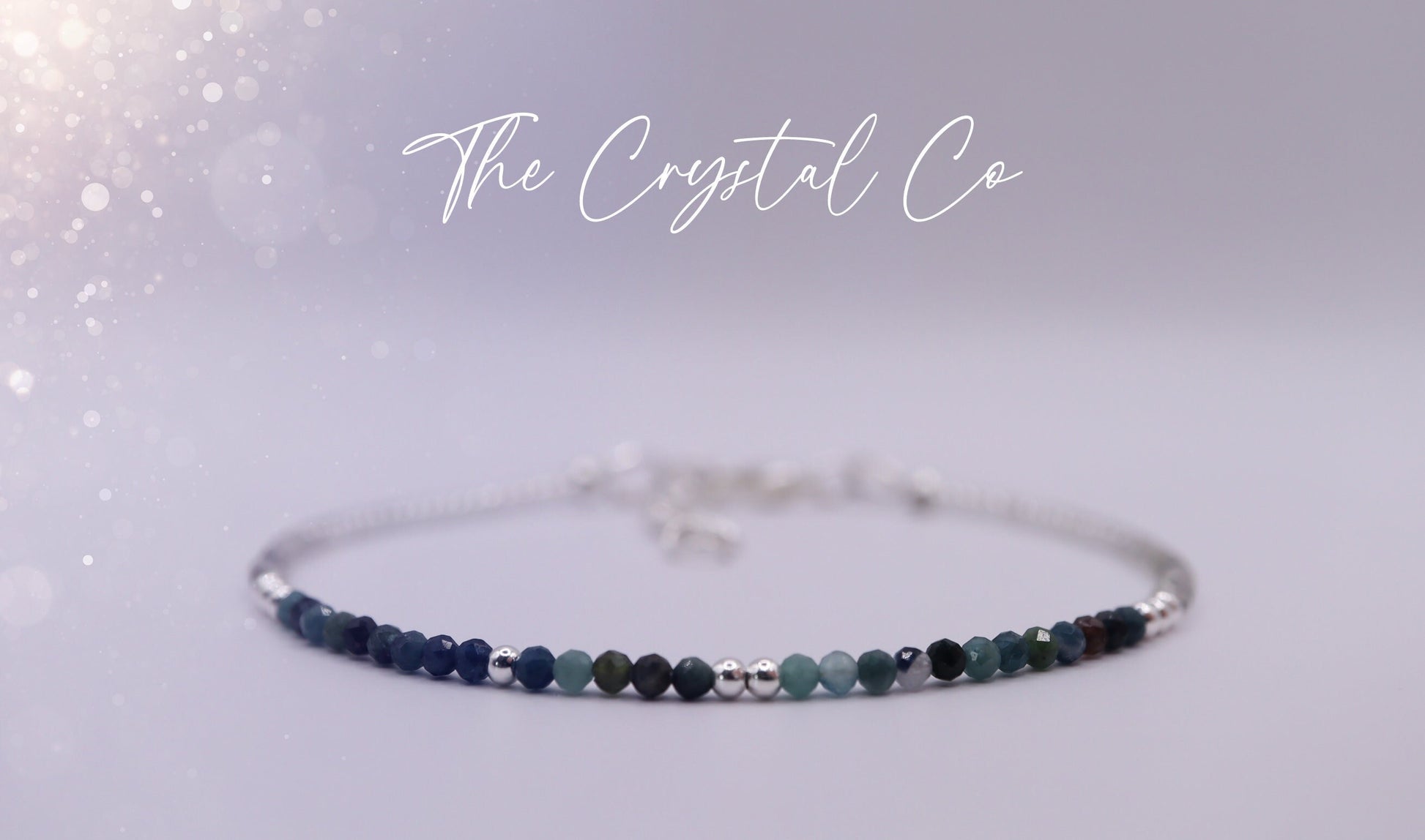 Dainty, Beautiful and handmade Natural Crystal Blue Tourmaline Stacking Bracelet - for tranquillity - October Birth Stone