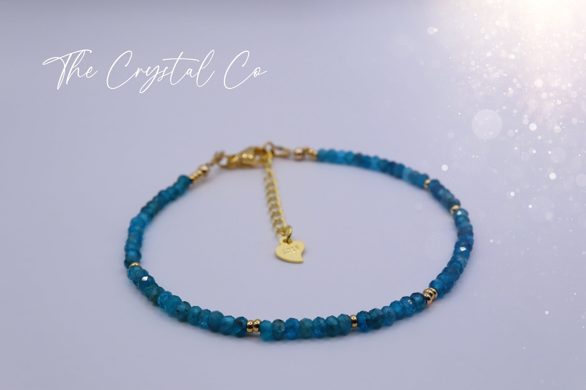 Dainty, Beautiful and handmade Natural Crystal Apatite bracelet - with a choice of Findings - for manifestation & weight loss