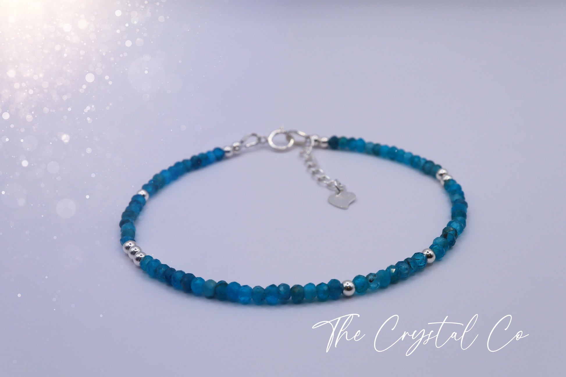 Dainty, Beautiful and handmade Natural Crystal Apatite bracelet - with a choice of Findings - for manifestation & weight loss