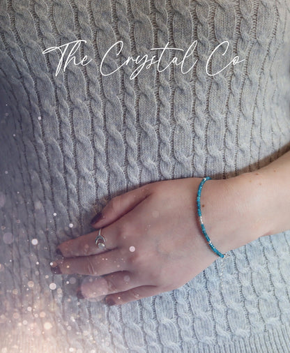 Dainty, Beautiful and handmade Natural Crystal Apatite bracelet - with a choice of Findings - for manifestation & weight loss