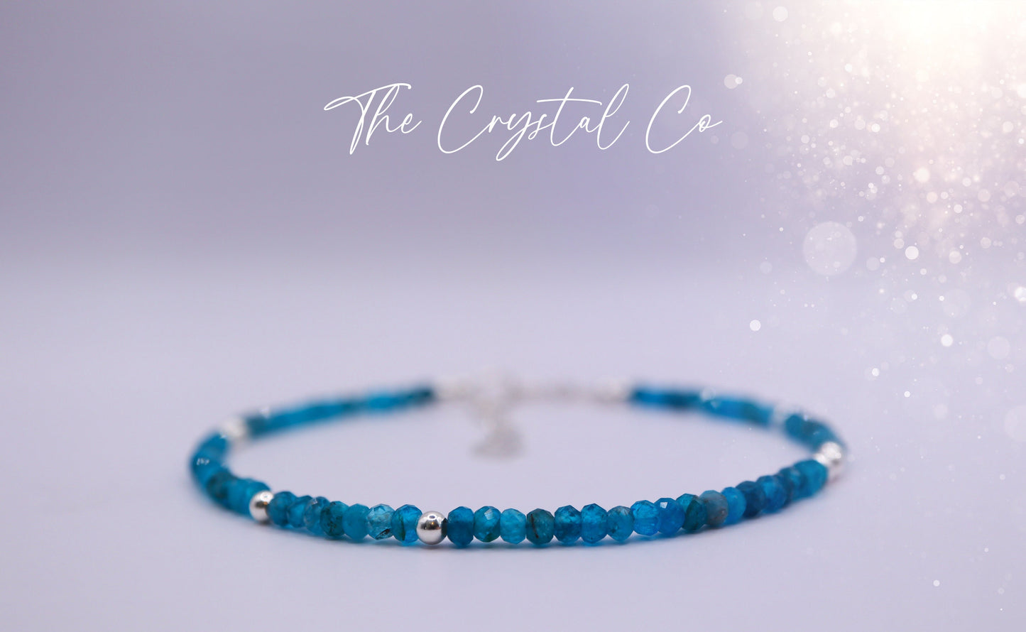 Dainty, Beautiful and handmade Natural Crystal Apatite bracelet - with a choice of Findings - for manifestation & weight loss