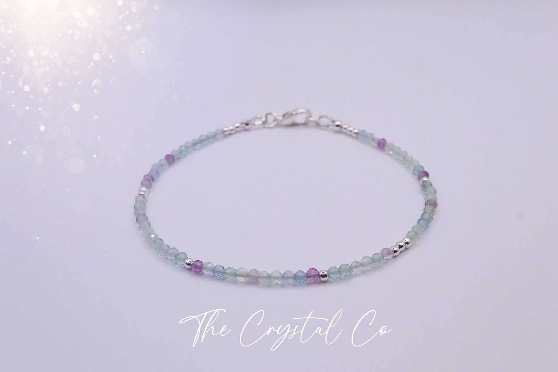 Dainty, natural rainbow fluorite bracelet, 2mm faceted beads - with a choice of findings - for organization & discipline