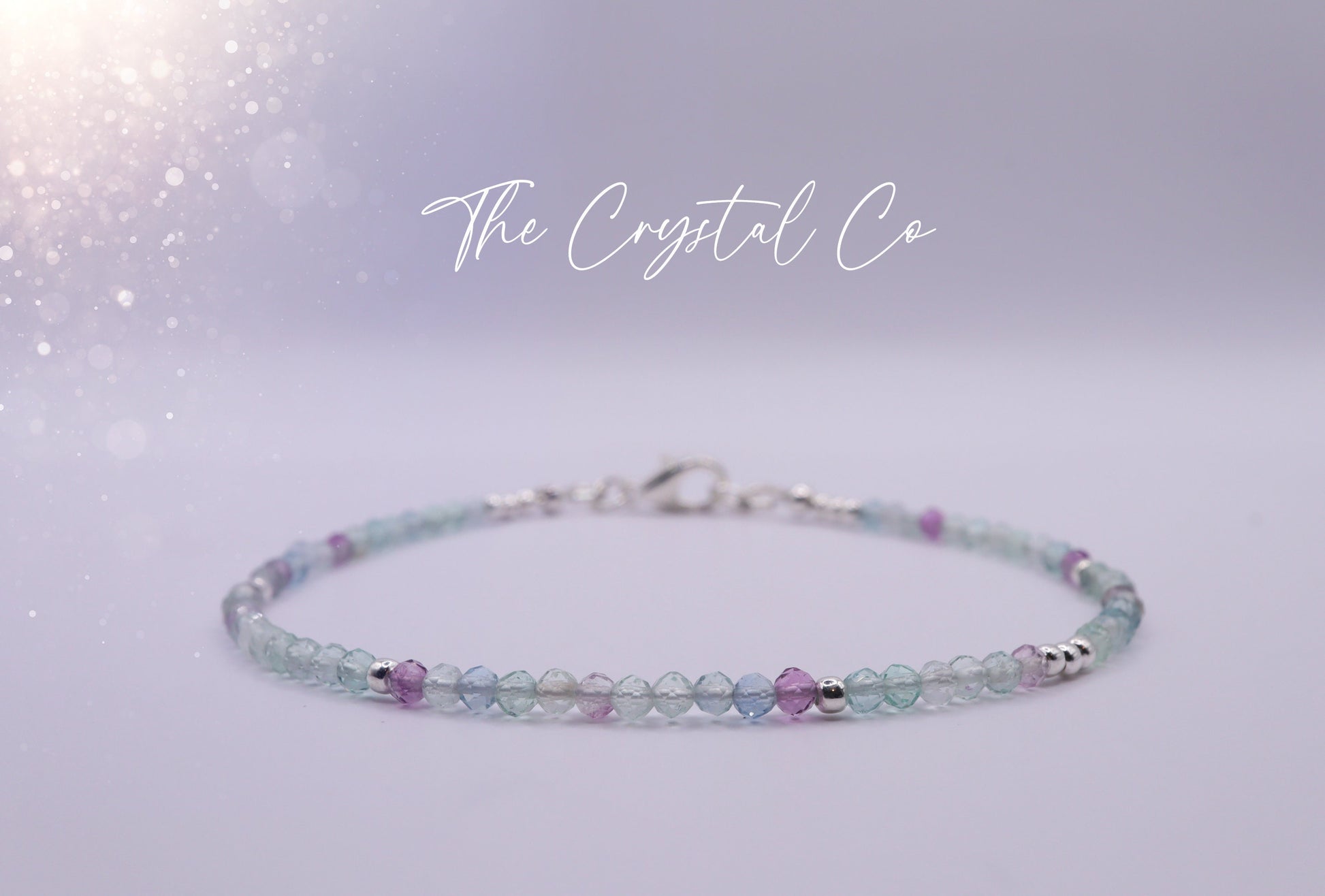 Dainty, natural rainbow fluorite bracelet, 2mm faceted beads - with a choice of findings - for organization & discipline