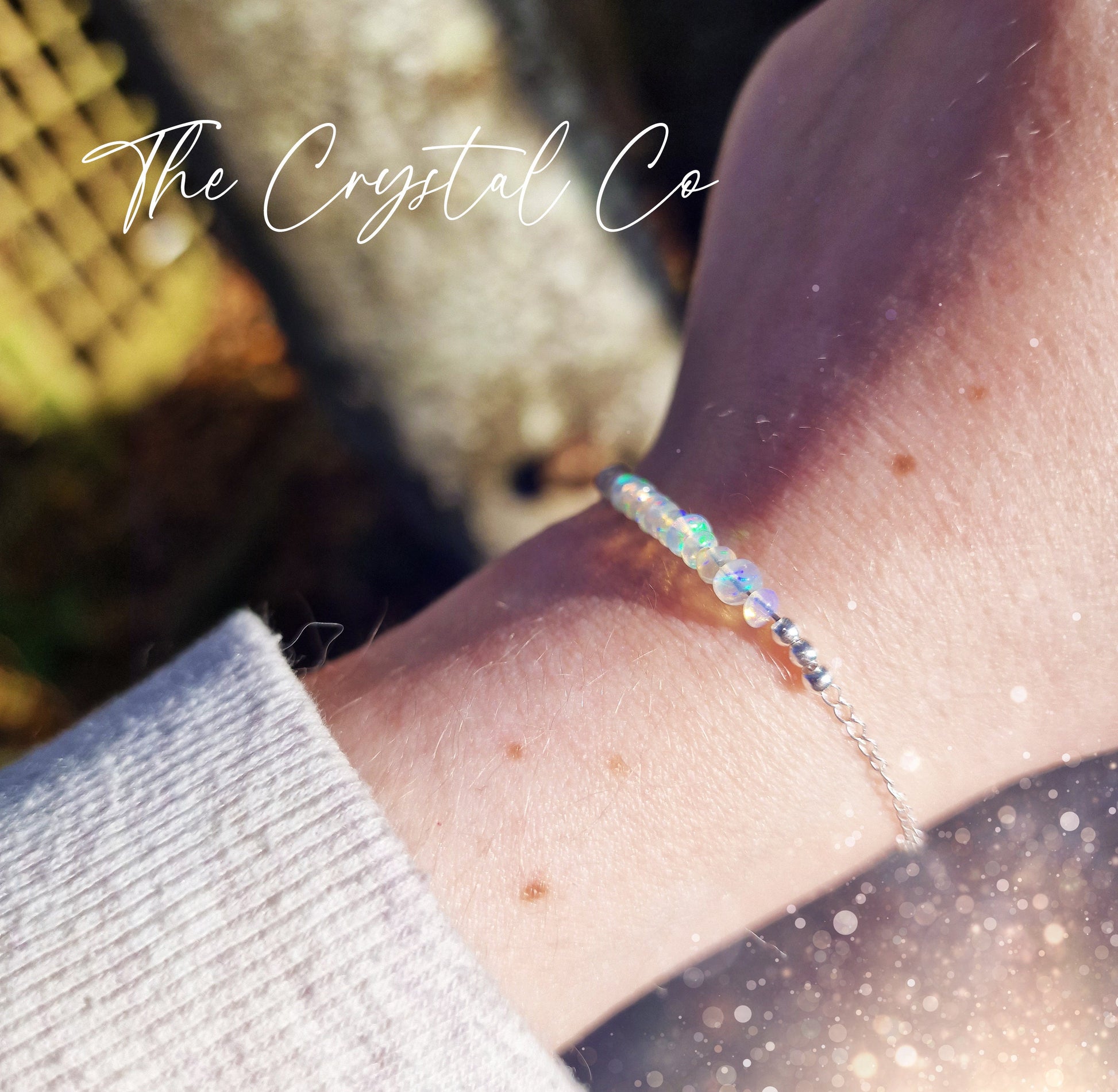 Dainty, Flashy Smooth Ethiopian Welo Opal Stacking Bracelet - Great Colour play - With Sterling Silver Findings