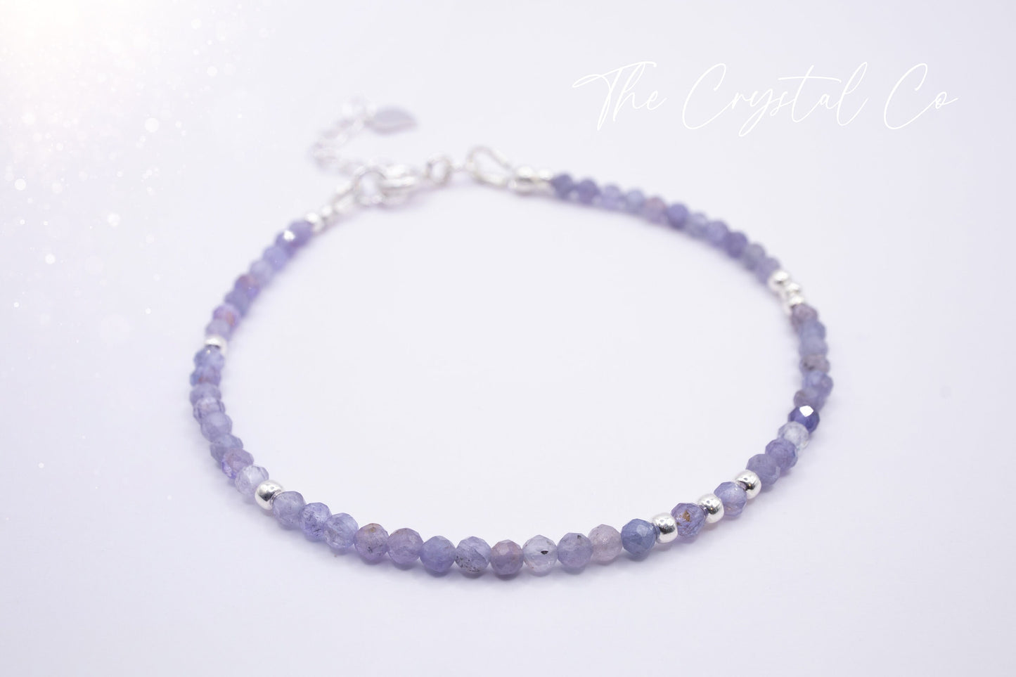 Dainty, Natural Tanzanite Crystal Stacking bracelet, 2mm faceted beads - with a choice of findings