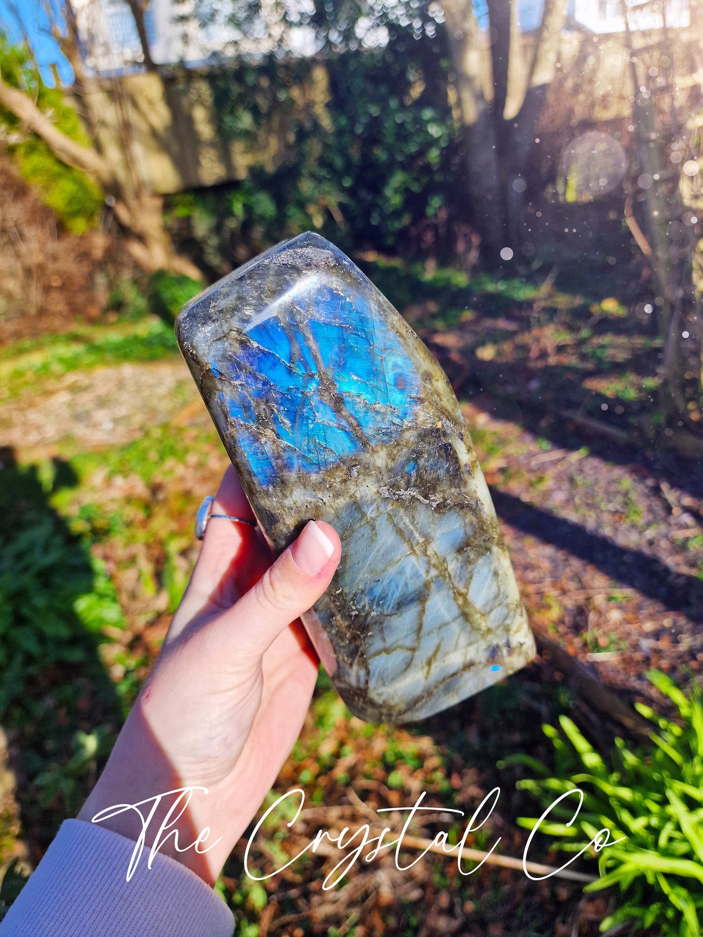 Beautiful XL Blue Flash Labradorite Crystal Freeform, Crystal Carving