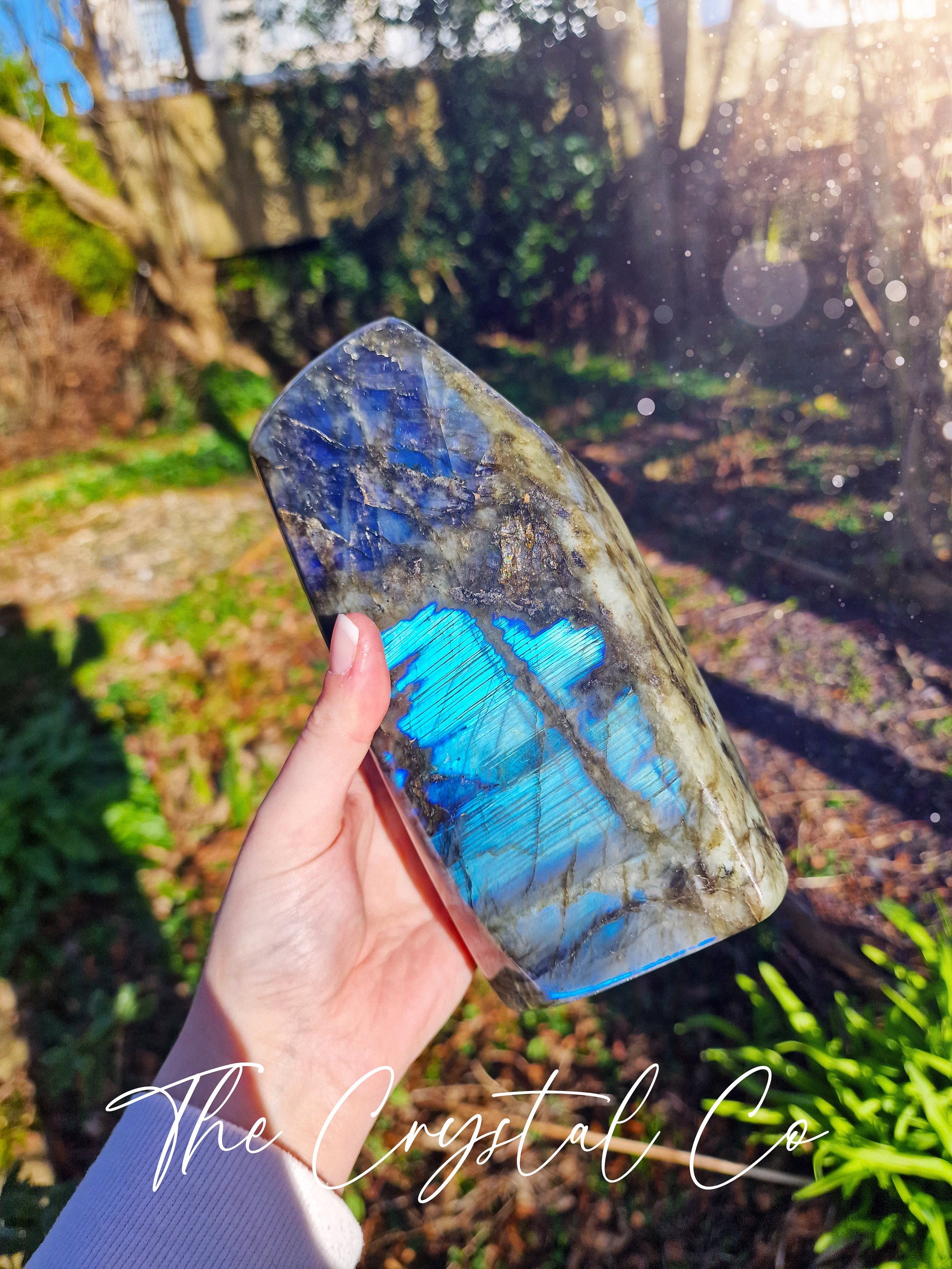 Beautiful XL Blue Flash Labradorite Crystal Freeform, Crystal Carving