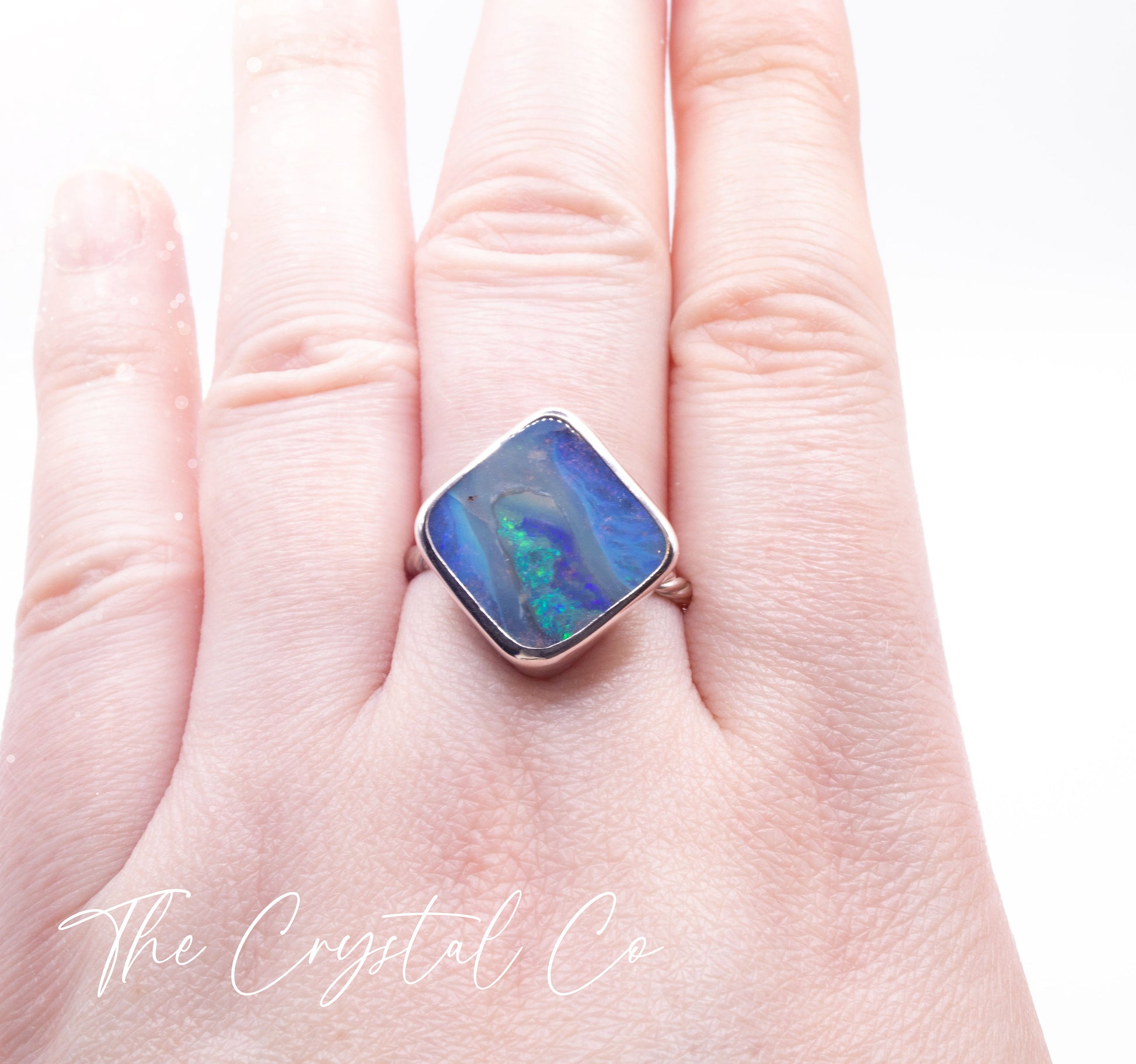 Handmade Australian Boulder Opal Fine and 925 Sterling Silver Ring, 9.6ct Opal - Size R 1/2 or 8 3/4