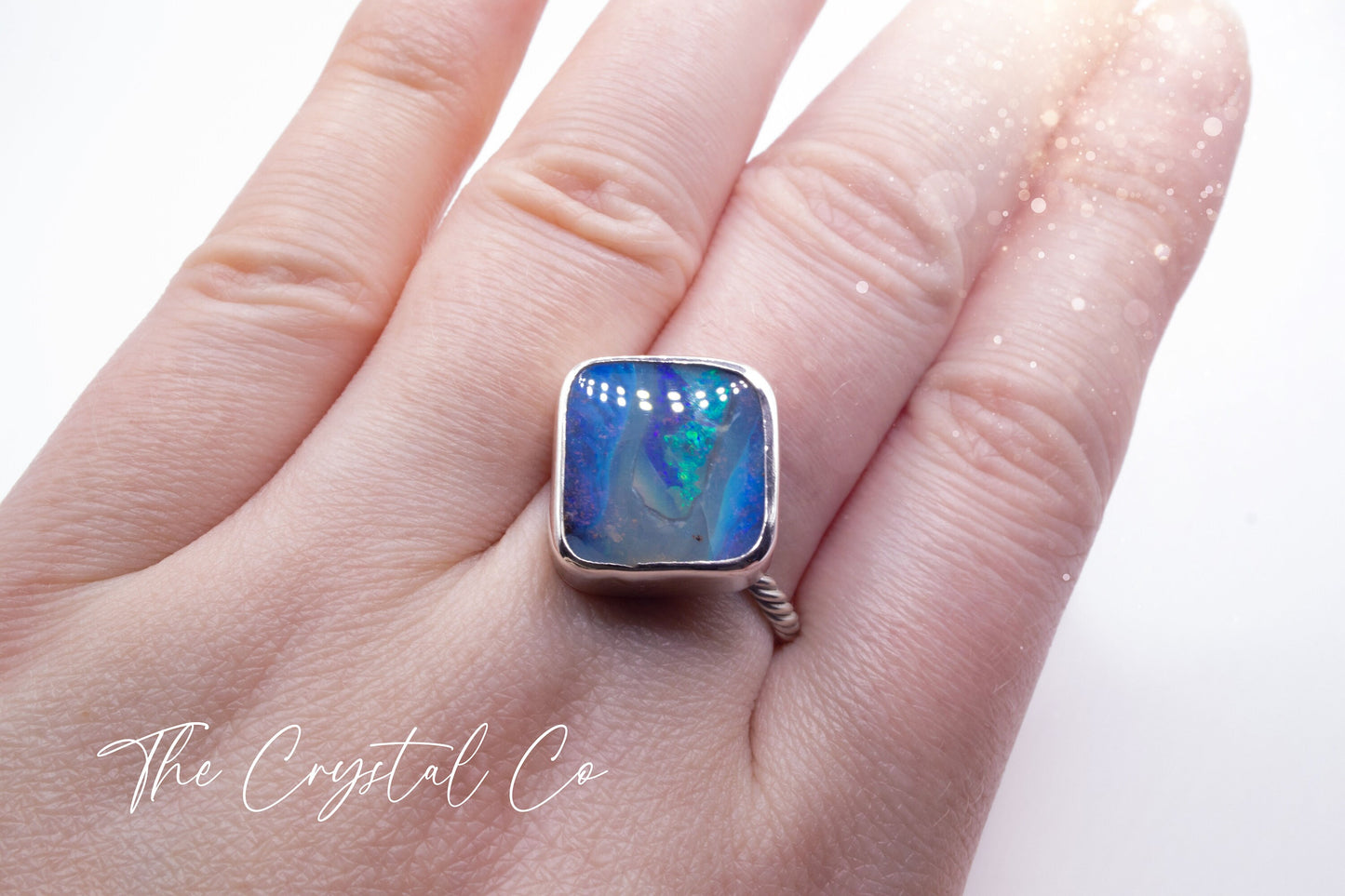 Handmade Australian Boulder Opal Fine and 925 Sterling Silver Ring, 9.6ct Opal - Size R 1/2 or 8 3/4