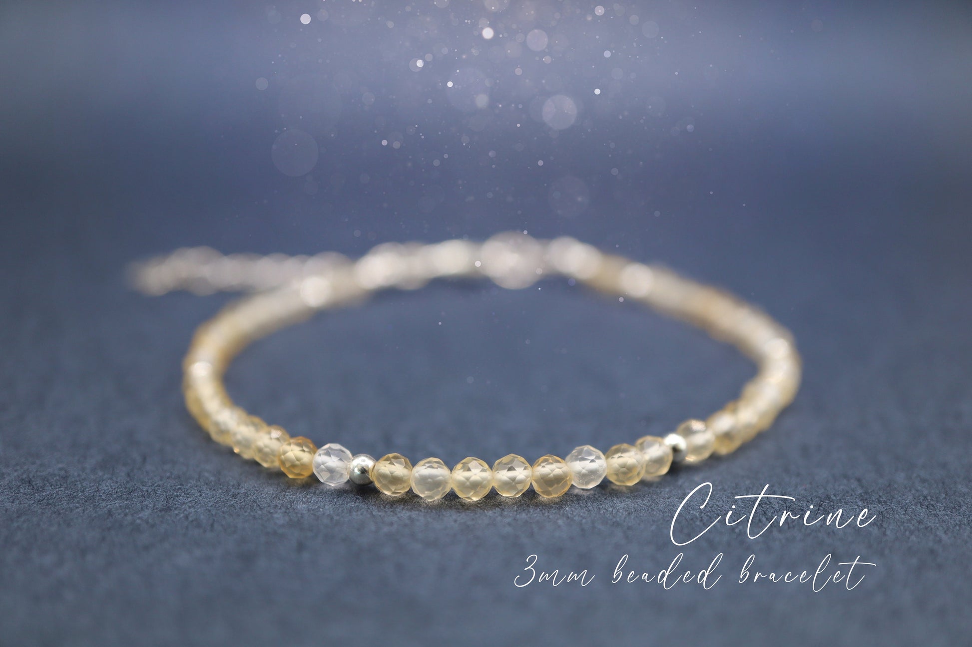 Beautiful and handmade, natural citrine beaded stacking bracelet. This little beauty has natural citrine crystal beads which are 3mm in size. With a choice of findings of sterling silver, gold filled, rose gold filled and silver plated, ideal gift.