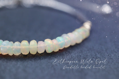 Faceted Ethiopian Welo Opal Stacking Bracelet - gifts for her