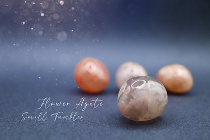 Beautiful, Small, Flower Agate tumbles - Ideal Pocket Crystal and gift - for Self-Growth and Manifestation