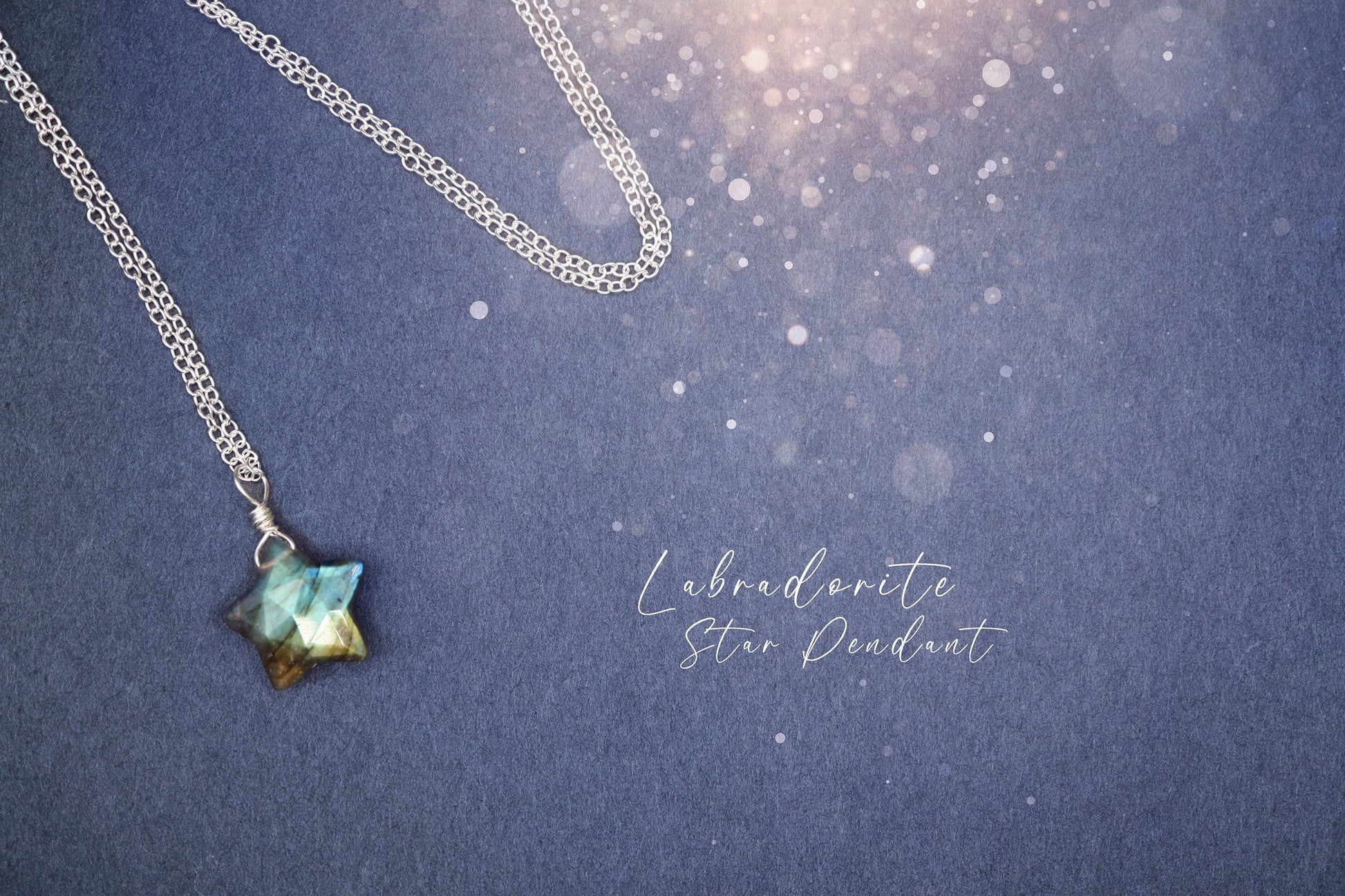 Dainty, Natural Flashy Labradorite Star Pendant - For leadership & expression