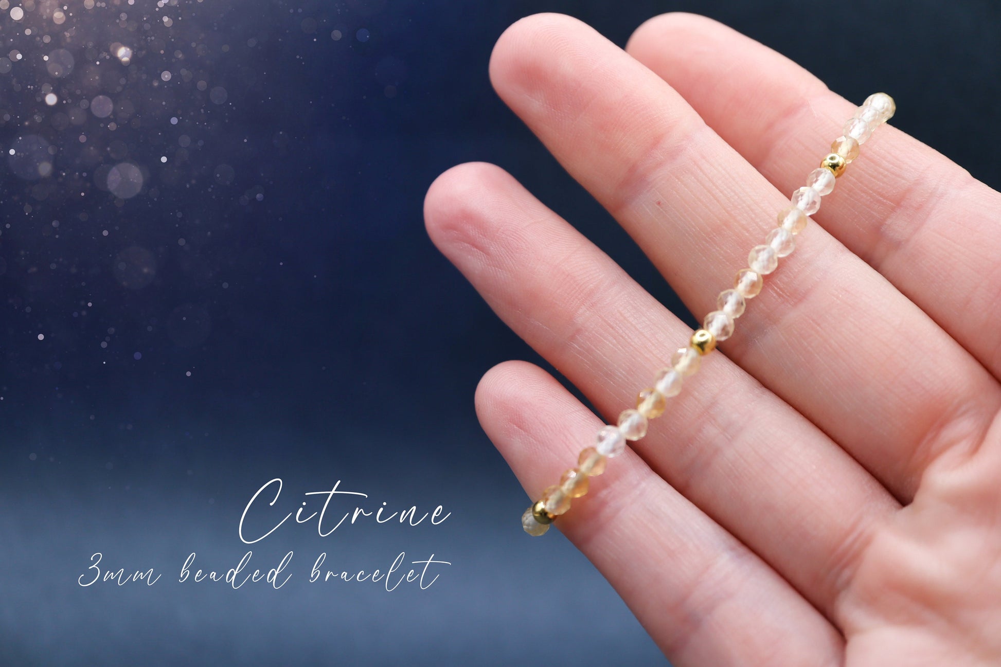 Beautiful and handmade, natural citrine beaded stacking bracelet. This little beauty has natural citrine crystal beads which are 3mm in size. With a choice of findings of sterling silver, gold filled, rose gold filled and silver plated, ideal gift.