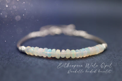 Faceted Ethiopian Welo Opal Stacking Bracelet - gifts for her