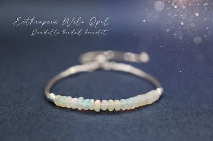 Faceted Ethiopian Welo Opal Stacking Bracelet - gifts for her