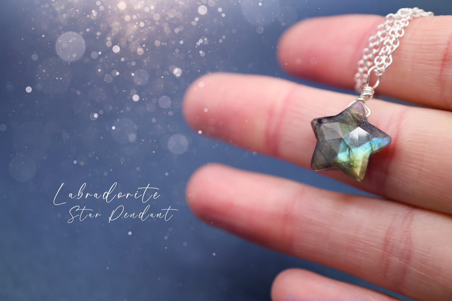 Dainty, Natural Flashy Labradorite Star Pendant - For leadership & expression