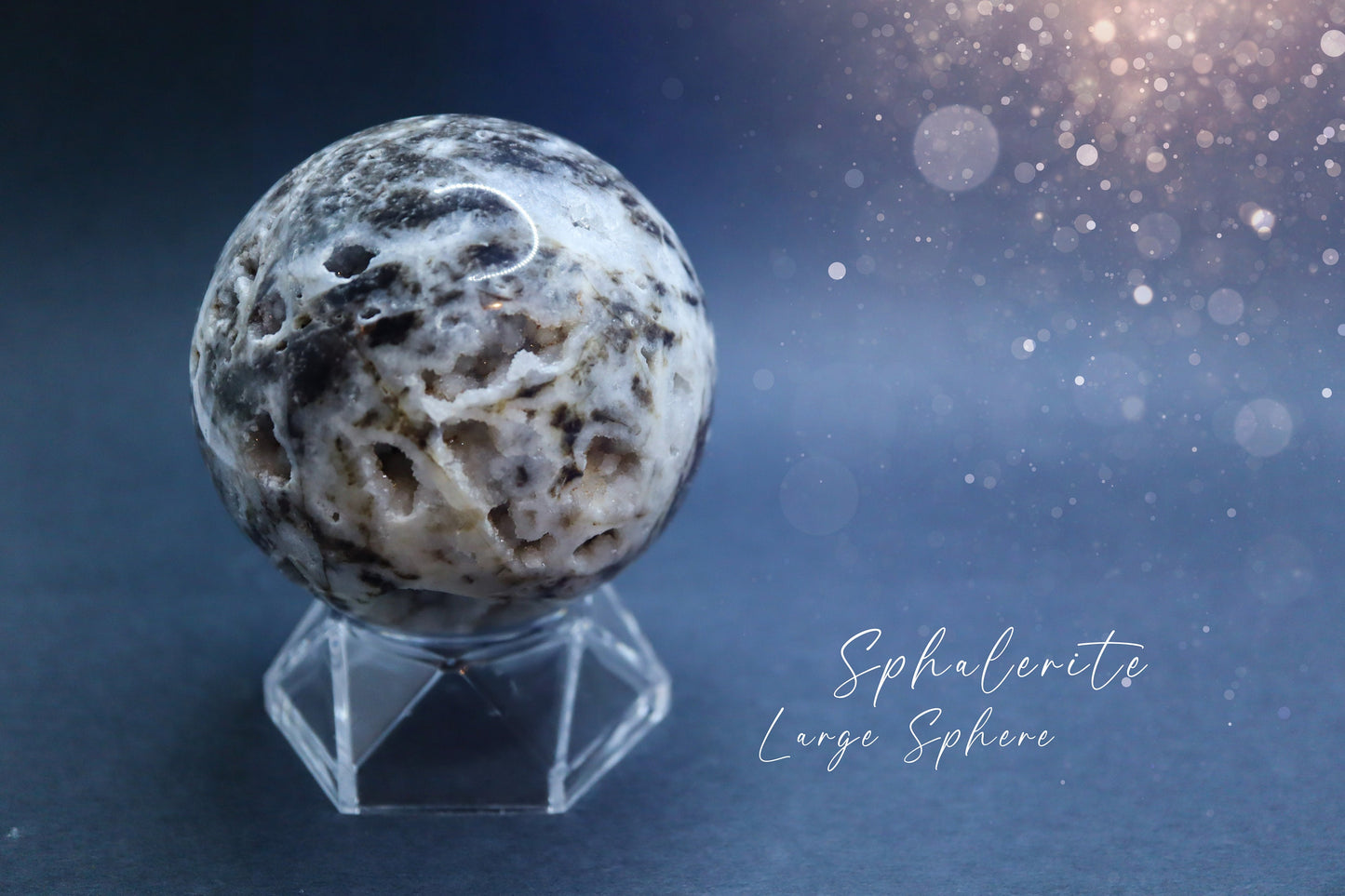 Beautiful Sphalerite Sphere, natural crystal with sparkles and druzy - for power & discernment